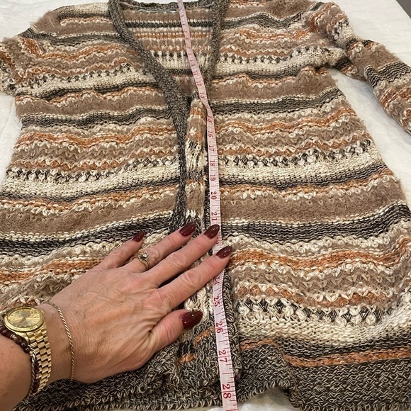 Maurices open front cardigan marled with textured stripes mixed yarns fabrics - Picture 8 of 10